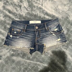 Y2K Abercrombie & Fitch Faded Blue Jean Mini Shorts 00 24